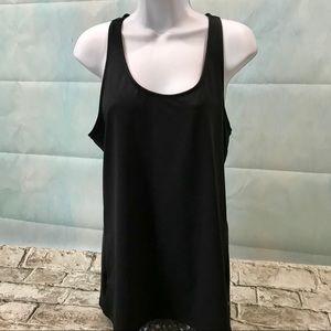 Fabletics Tank Black Racerback Faux Zip Sz Large